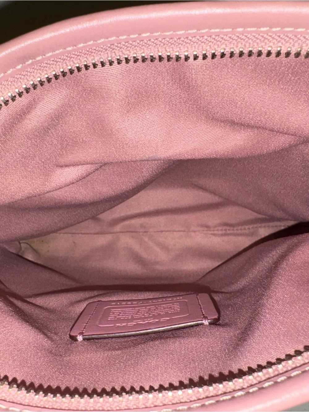Coach Signature Brown Pink Trim Crossbody W/Adjustable Strap (Model F29210)
